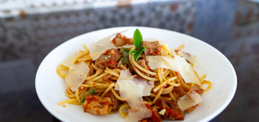 Espaguete com pancetta