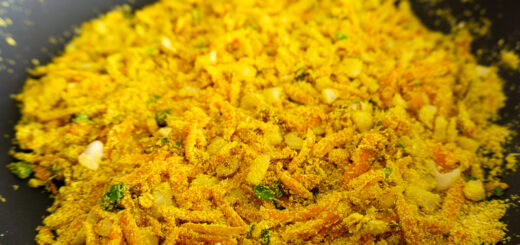 Farofa de cenoura e castanhas