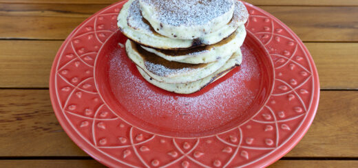 Panqueca de iogurte com chocolate