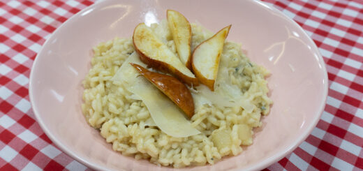 risoto de pera com gorgonzola