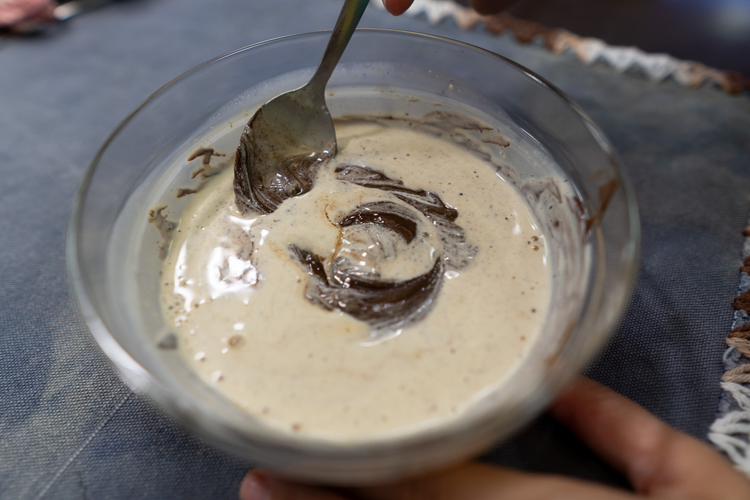 Acrescentando o creme de leite